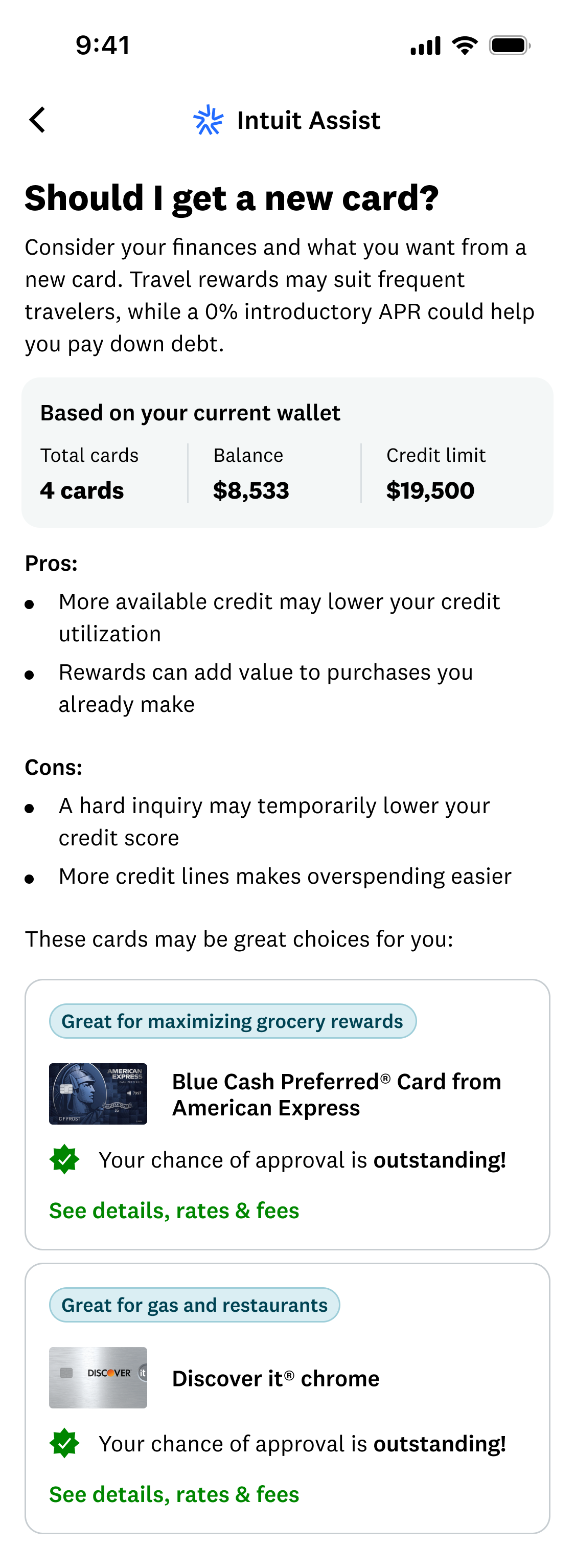 Should I Get This Card unmatched-user response based on credit bureau data