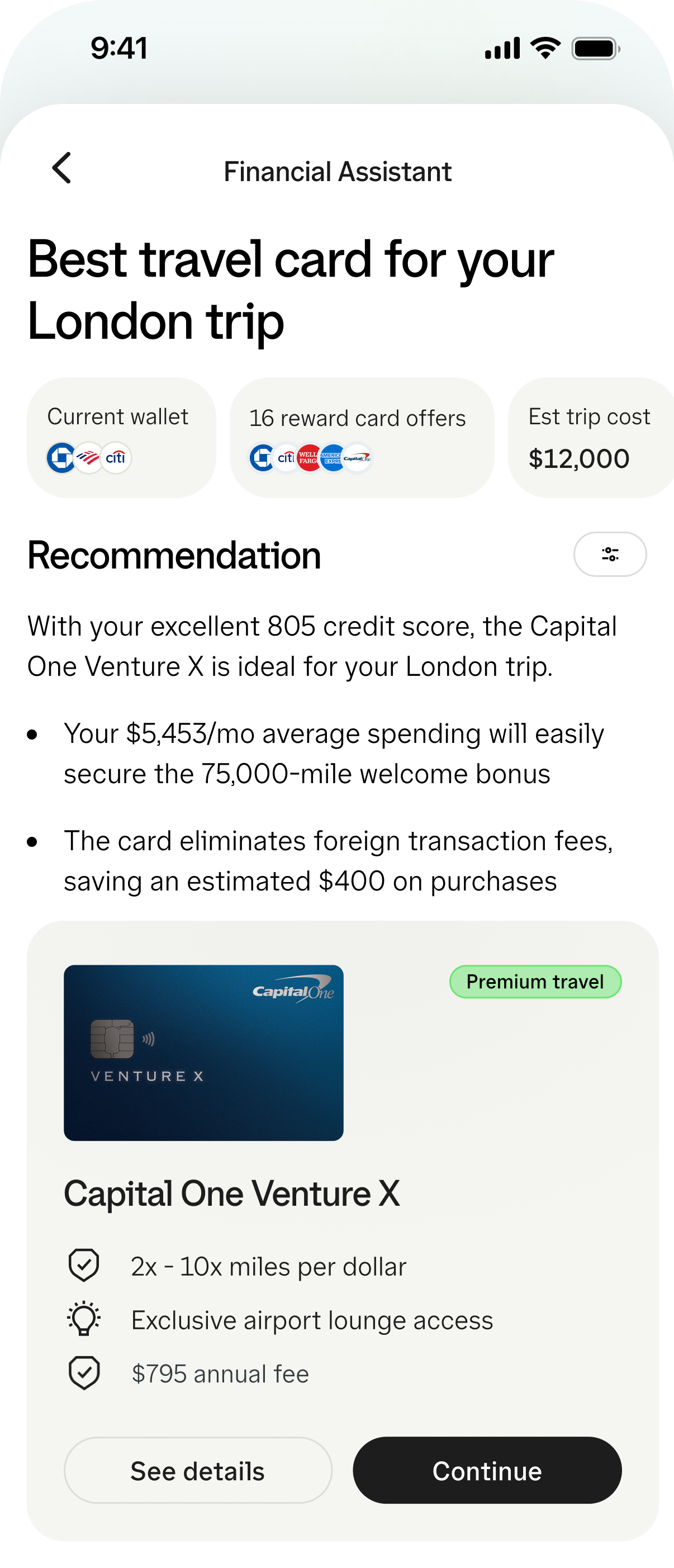 Access to Cash prototype showing a generated card option